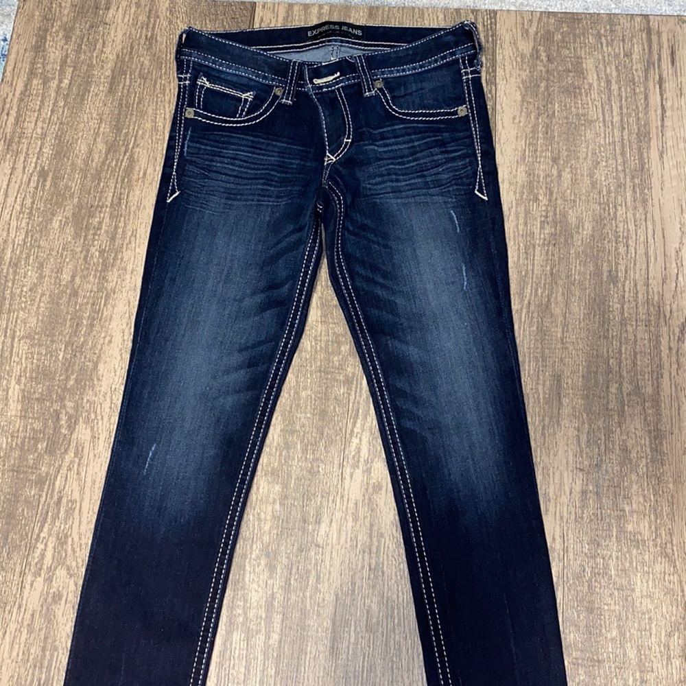 Dark Wash Low Rise Jeggings